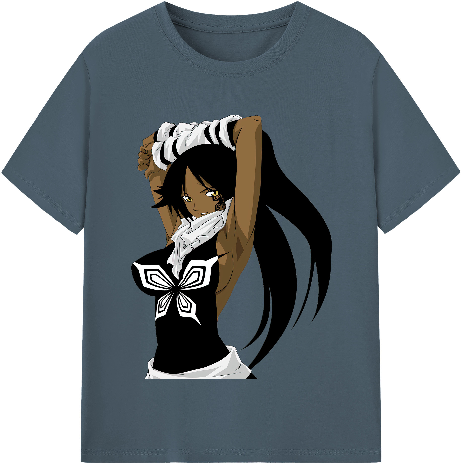 （画像用） ブリーチ 四楓院 夜一（しほういん よるいち） BLEACH Shihouin Yoruichi 綿100％半袖Tシャツ（フロントプリント）